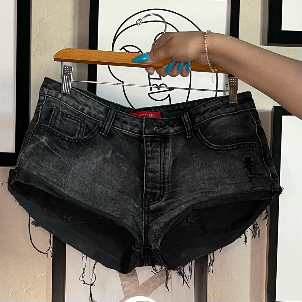 Black jean shorts